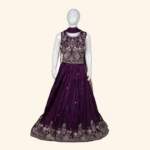 Girls Crystal Purple Crop Top (1)