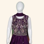 Girls Crystal Purple Crop Top (2)