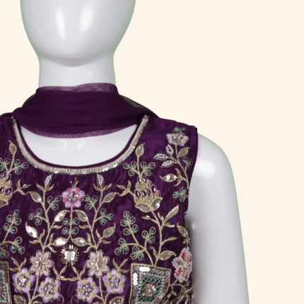 Girls Crystal Purple Crop Top (5)