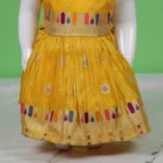 Girls Golden Yellow Short Frock (2)