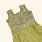 Girls Lemon Green Crop Top (3)