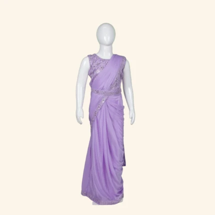 Girls Lilac Half Saree (1)