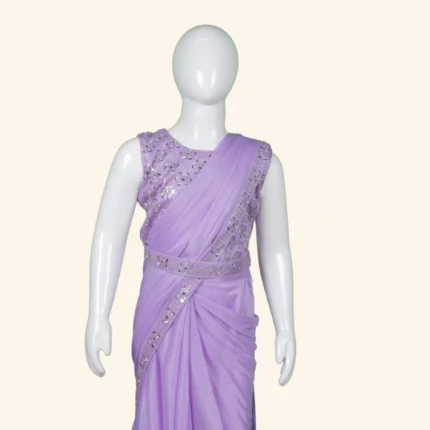 Girls Lilac Half Saree (2)