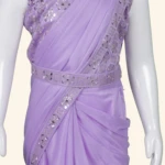 Girls Lilac Half Saree (3)