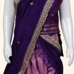 Girls Lilac Purple Half Sarees (3)