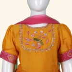 Girls Mustard Yellow Pink Crop Top (3)