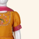 Girls Mustard Yellow Pink Crop Top (5)