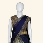 Girls Navy Blue Cream Half Sarees (2)