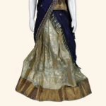Girls Navy Blue Cream Half Sarees (4)