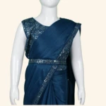 Girls Navy Blue Half Saree (2)