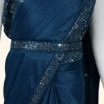 Girls Navy Blue Half Saree (3)