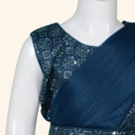 Girls Navy Blue Half Saree (5)