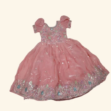 Girls Peach Frock (1)