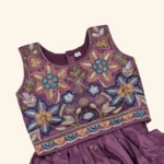 Girls Purple Embroided Crop Top (3)