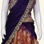 Girls Purple Orange Half Sarees (3)