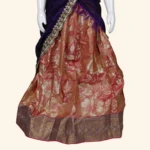 Girls Purple Orange Half Sarees (4)