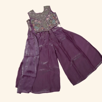 Girls Purple Plazo Set (1)