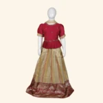 Girls Red Cream Multicolour Crop Top (1)