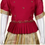 Girls Red Cream Multicolour Crop Top (3)