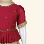 Girls Red Cream Multicolour Crop Top (5)