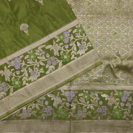 Green Mashru Saree (3)