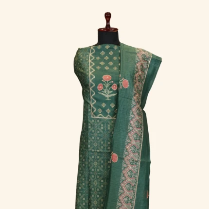 Green Tissue Dress Material (3)