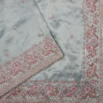 Ice Blue Glass Tissue Saree (3)
