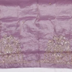 Lavender Purple Sequin Floral Handwork Silk Saree (4)