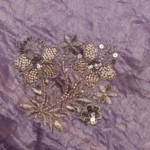 Lavender Purple Sequin Floral Handwork Silk Saree (5)