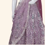 Lavender & Silver Floral Embroidered Designer Lehenga (4)