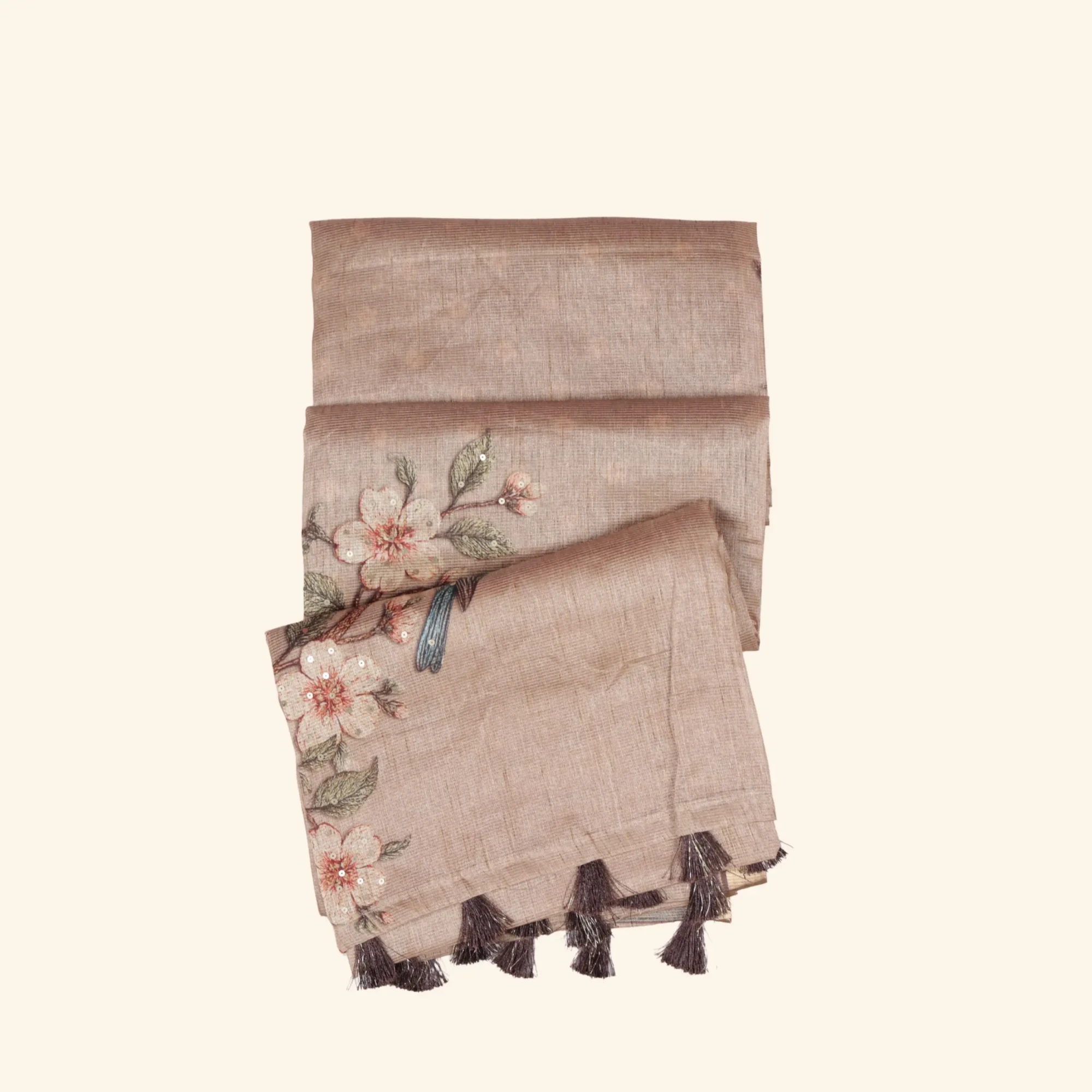 Light Brown Tussar Saree (1) Light Brown Tussar Saree (1)