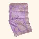 Lilac Purple Paisley Embroidered Silk Saree (1)