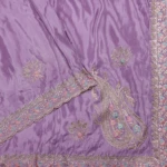 Lilac Purple Paisley Embroidered Silk Saree (3)