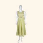 Lime Green Embellished Long Frock (1)