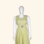 Lime Green Embellished Long Frock (2)