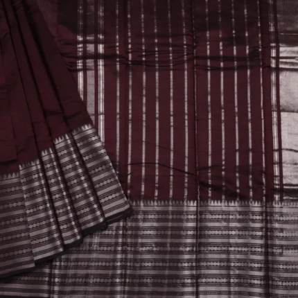 Maroon Brown Mangalagiri Handloom Saree (2)