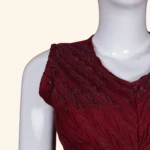 Maroon Floral Applique Long Frock (5)
