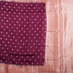 Maroon Saree with Peach Zari Floral Borde (2)