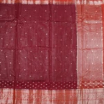 Maroon & Vermilion Red Woven Check Fancy Saree (2)