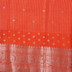 Maroon & Vermilion Red Woven Check Fancy Saree (4)