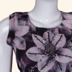 Mauve & Charcoal Floral Hand-Embroidered Long Frock (4)