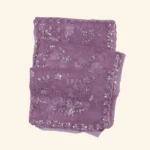 mauve netted designer saree (1)