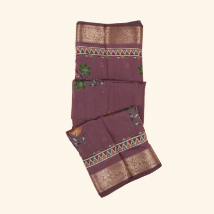 Mauve Tussar Fancy Saree (6)