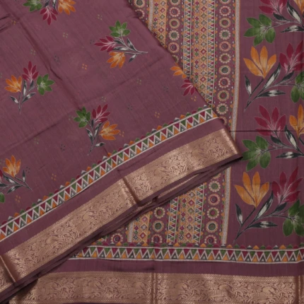 Mauve Tussar Fancy Saree (7)