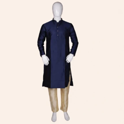 Men's Navy Blue Kurtha Pyjama (1)
