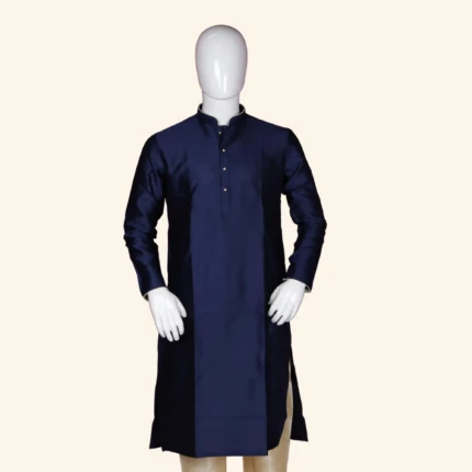 Men's Navy Blue Kurtha Pyjama (2)