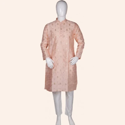 Men's Peach Kurtha Pyjama (1)