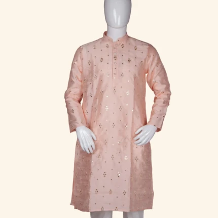 Men's Peach Kurtha Pyjama (2)
