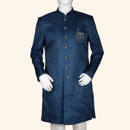 Men's Teal Blue Sherwani (2)