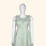 Mint Green Embroidered Long Frock (2)